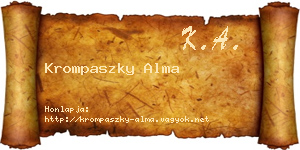 Krompaszky Alma névjegykártya